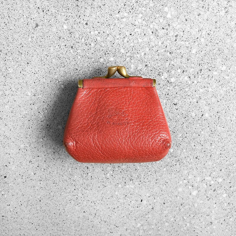 IL BISONTE Vintage  Wallet - Coin Purses - Genuine Leather Red