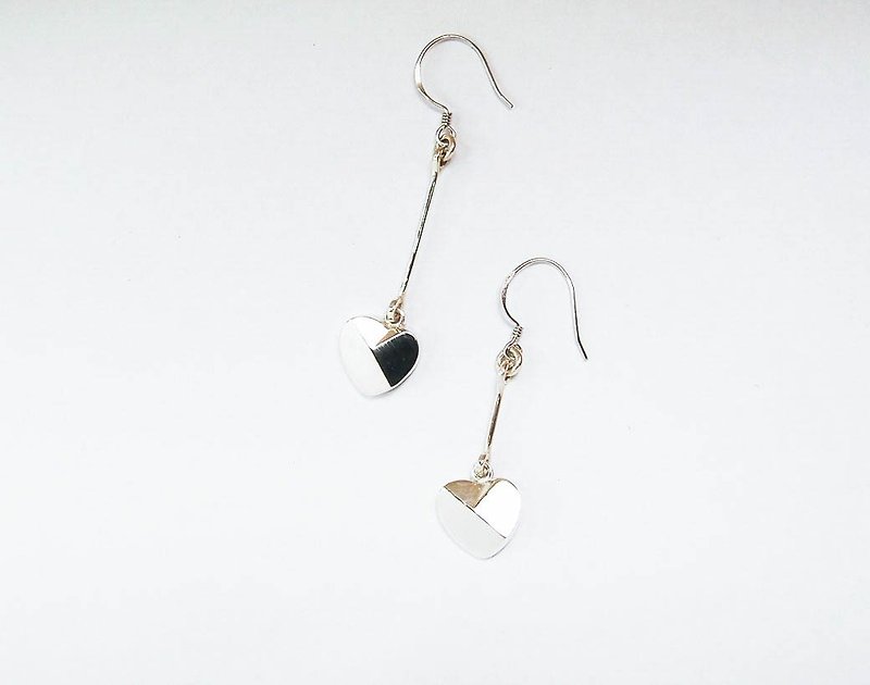 Wood a silver "True" Silver handmade earrings - Earrings & Clip-ons - Other Metals 