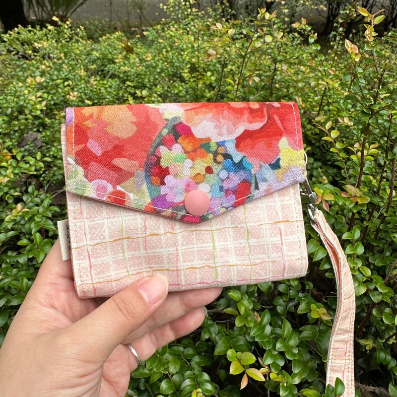 花是鯨喜_三層隨身零錢包_浪漫漣漪 - 零錢包/小錢包 - 棉．麻 