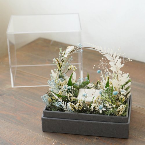 SUN 風格花物 【壓克力系列】永結同心婚禮戒指盒