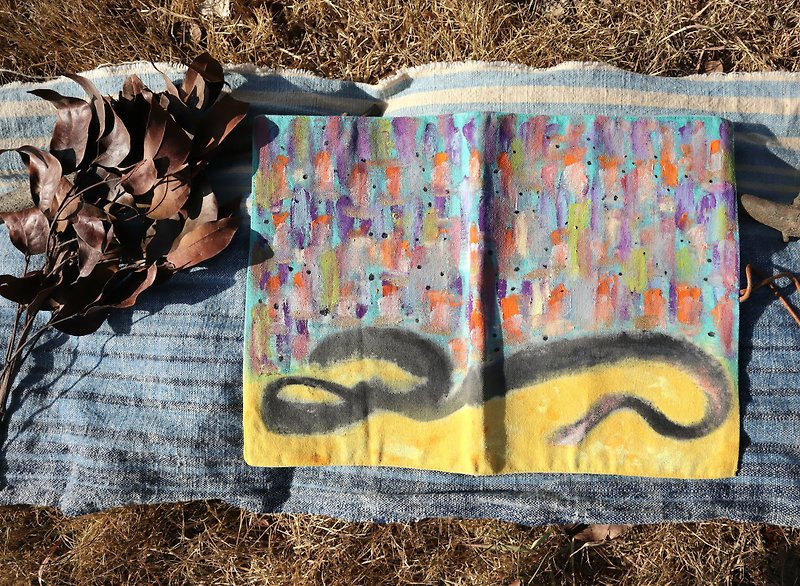 [Yulinghui] Hand-painted canvas placemat - ผ้ารองโต๊ะ/ของตกแต่ง - ผ้าฝ้าย/ผ้าลินิน 