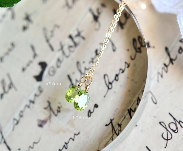 明るい未来へ導く石 14KGF 宝石質 VVSランクペリドット 一粒ネックレス