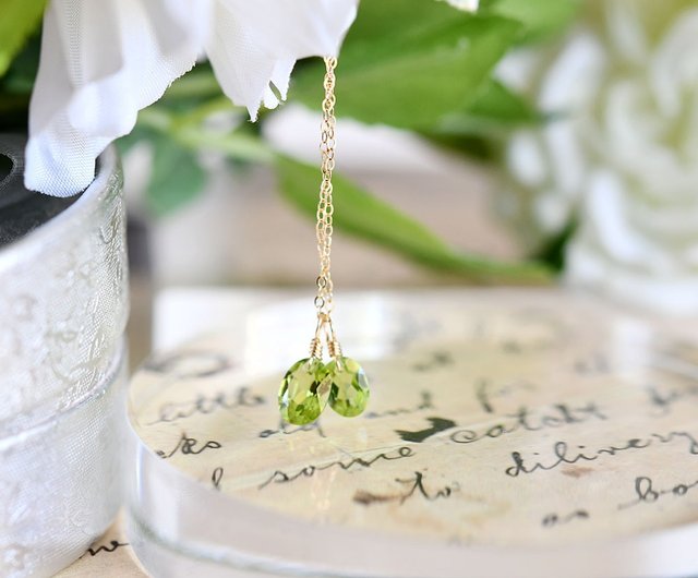 明るい未来へ導く石 14KGF 宝石質 VVSランクペリドット 一粒ネックレス