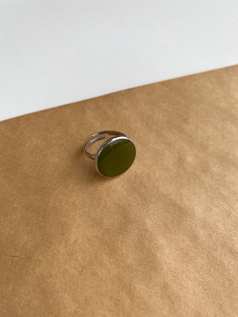 樹脂 戒指 卡其色 - Epoxy resin ring