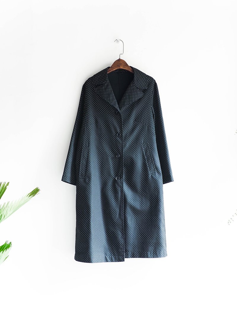 River Hill - Shuiyu little deep dark windbreaker jacket lapel antique vintage trench coat vintage oversize - เสื้อแจ็คเก็ต - วัสดุอื่นๆ สีดำ