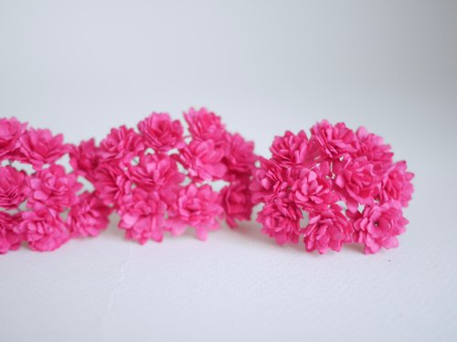 makemefrompaper Paper Flower, DIY gift big gypsophila, 50 pieces, size 2 cm. magenta color