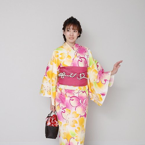 fuukakimono 日本 和服 梭織 女性 浴衣 腰封 2件組 F Size x02-20a yukata