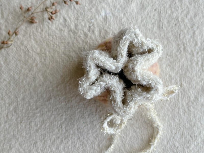 Knitting 生命之花束口袋 - 沙漠玫瑰 - 束口袋/束口背包/水桶包 - 棉．麻 粉紅色