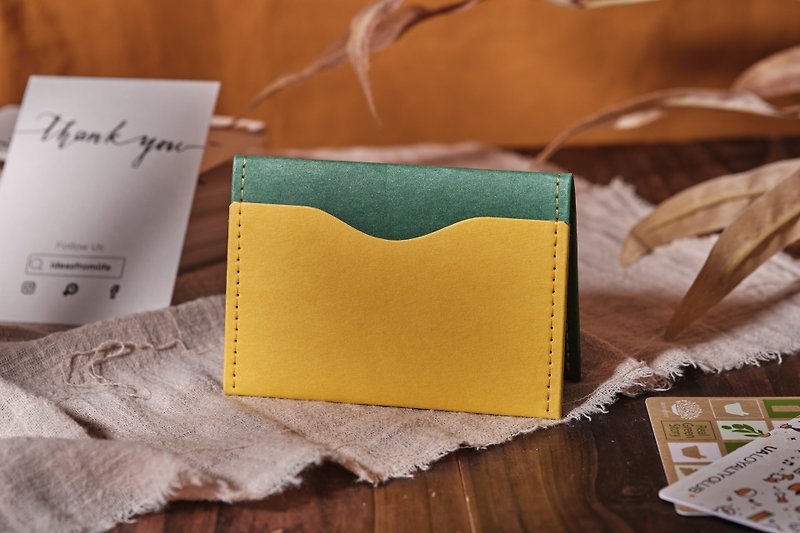 [Environmentally friendly and sustainable] DUO twin series simple business card holder leather paper washed kraft paper environmentally friendly - Card Holders & Cases - Paper Multicolor