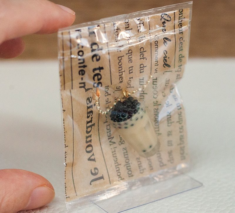 Simulated Food Miniature Gift Key Ring Bag Ornament - ที่ห้อยกุญแจ - ดินเหนียว สีทอง