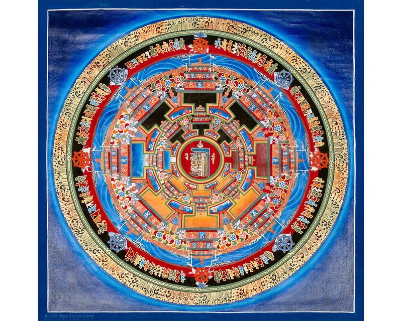 時輪曼荼羅 – 宇宙和諧與永恆智慧 - A58336 - 壁貼/牆壁裝飾 - 其他材質 多色