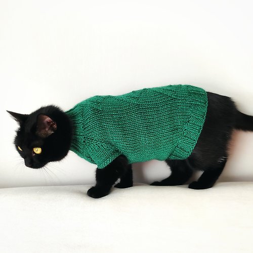StylishCatDesign Cat sweater Hand knitted pet clothes Jumper for cats Knit sweaters for cats