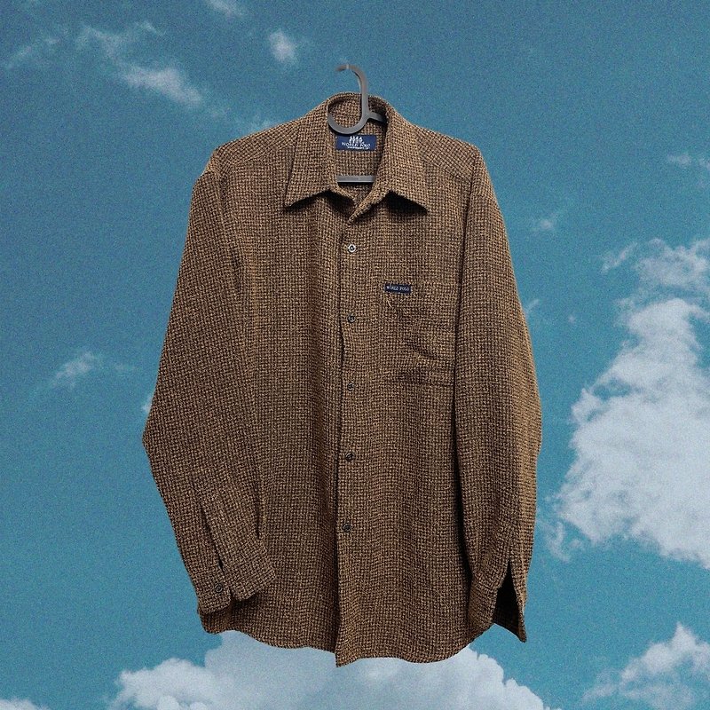 【Morefun vintage selection】Polo brown shirt - เสื้อผู้หญิง - วัสดุอื่นๆ สีนำ้ตาล