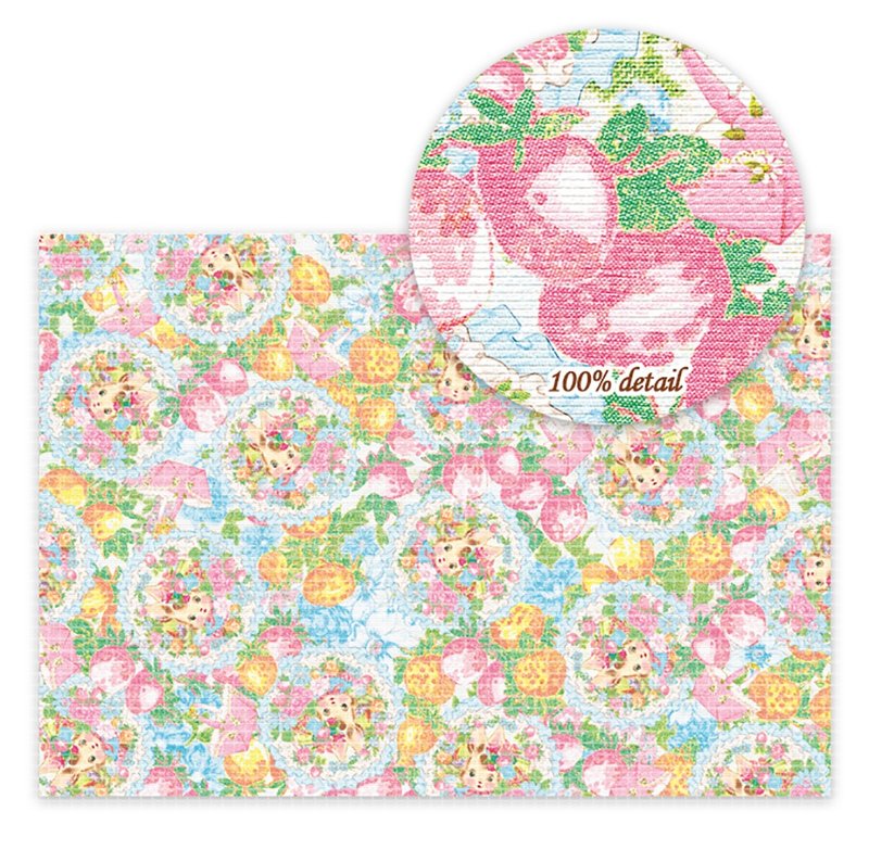 Strawberry flower bunny blue Wrapping Paper / Scrapbook Paper / 25sheet A4size - 其他 - 紙 