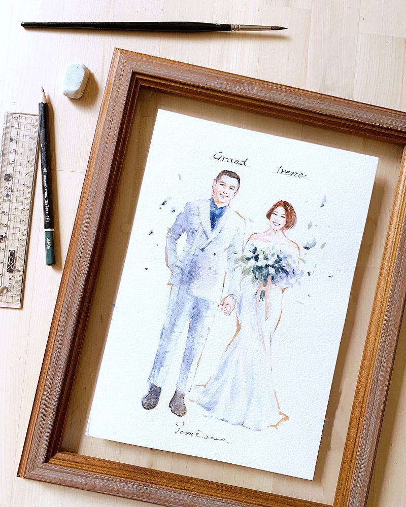 Custom portrait drawing/transparent frame/like face painting/gift souvenir/marriage - Customized Portraits - Pigment 