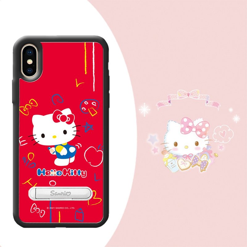 三麗鷗 iPhone X 全系列 減震立架手機殼-動感凱蒂 - 手機殼/手機套 - 其他材質 多色