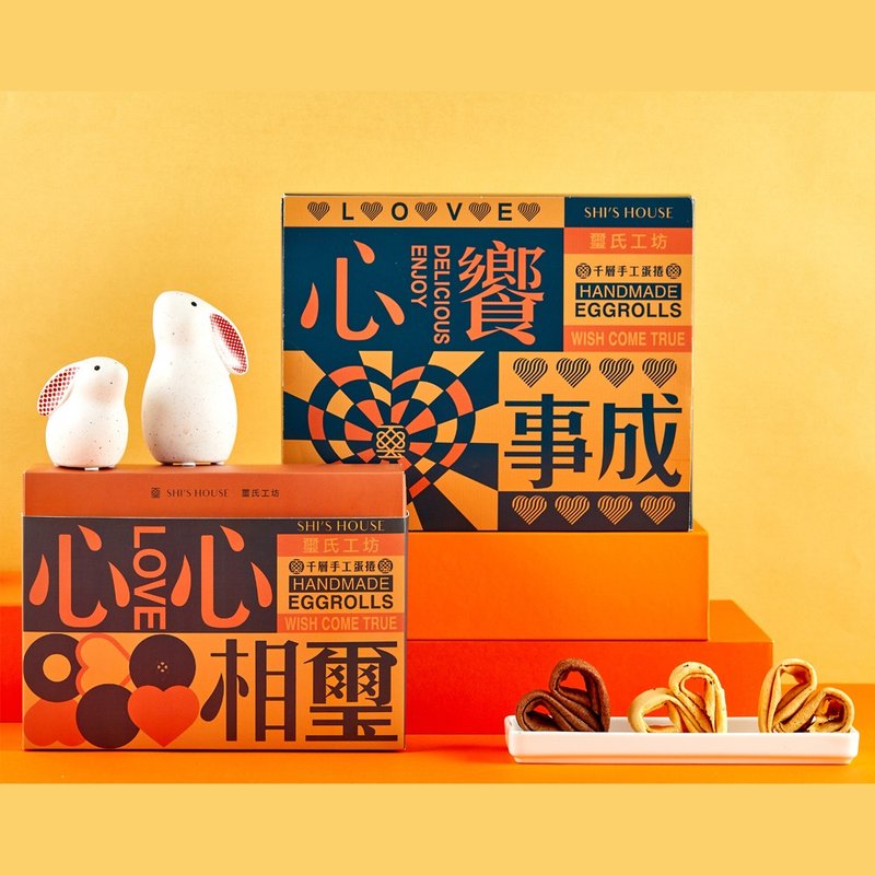 [Xi's Workshop] Thousand-layer handmade egg rolls 12-piece gift box (original/sesame/chocolate) with caramel caramel - Snacks - Other Materials 