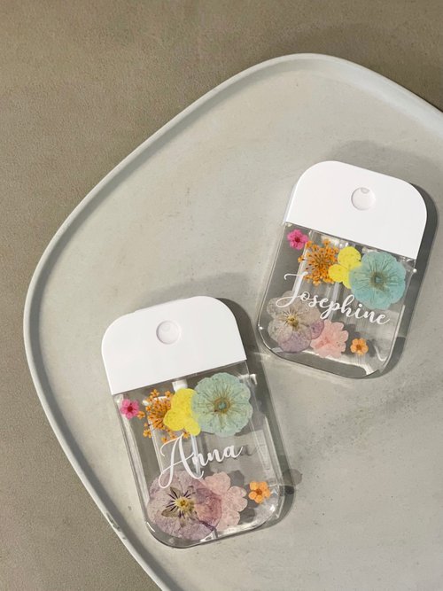 扎物房 【DIY押花噴霧瓶-粉彩款】自訂名字 客製化 消毒瓶 防疫用品