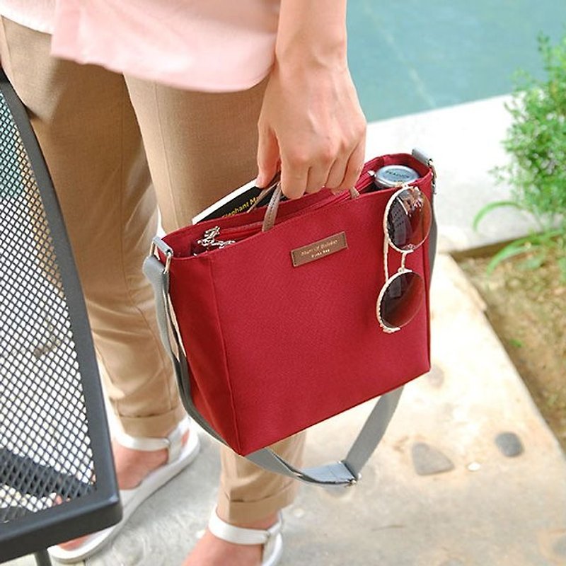 PLEPIC-shoulder bag dual-use box storage bag - Bogen Red, PPC92962 - Clutch Bags - Polyester Red