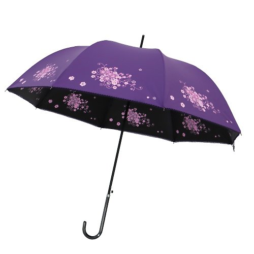 TDN 雙龍HANA黑膠宮廷傘直立傘自動晴雨傘(羅蘭紫)
