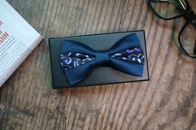 Dark green sandwich small floral bow tie - Ties & Tie Clips - Polyester Green