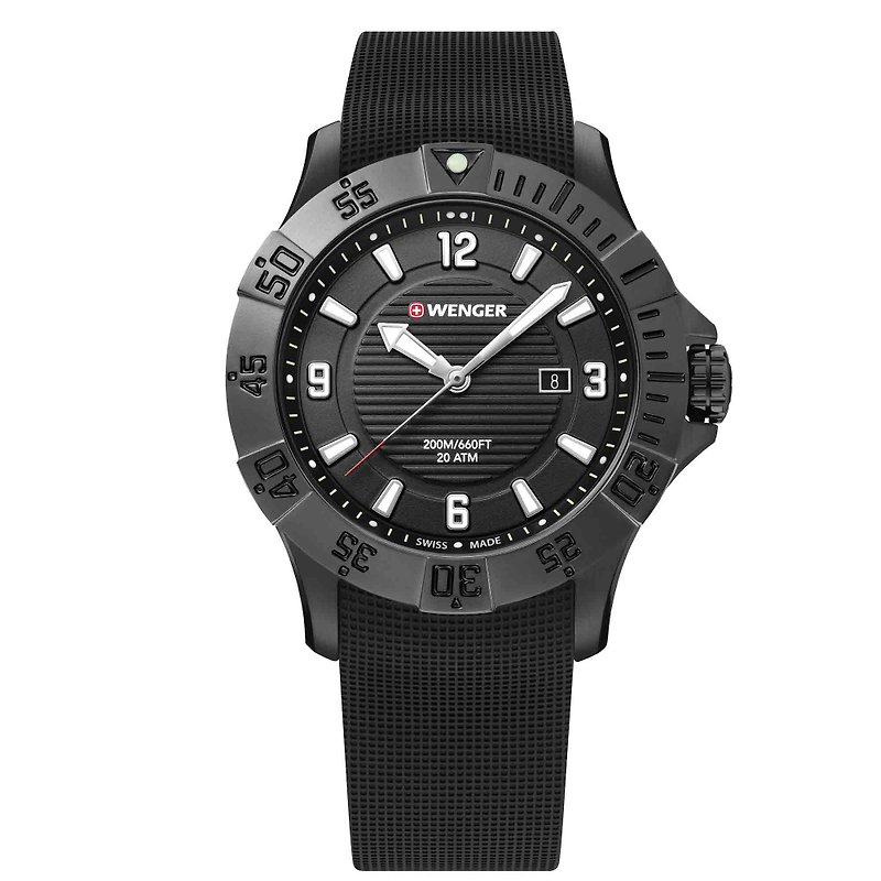 ウェンガー シーフォース シリーズ - ダイビング ウォッチ - 腕時計 ユニセックス - ステンレススチール ブラック