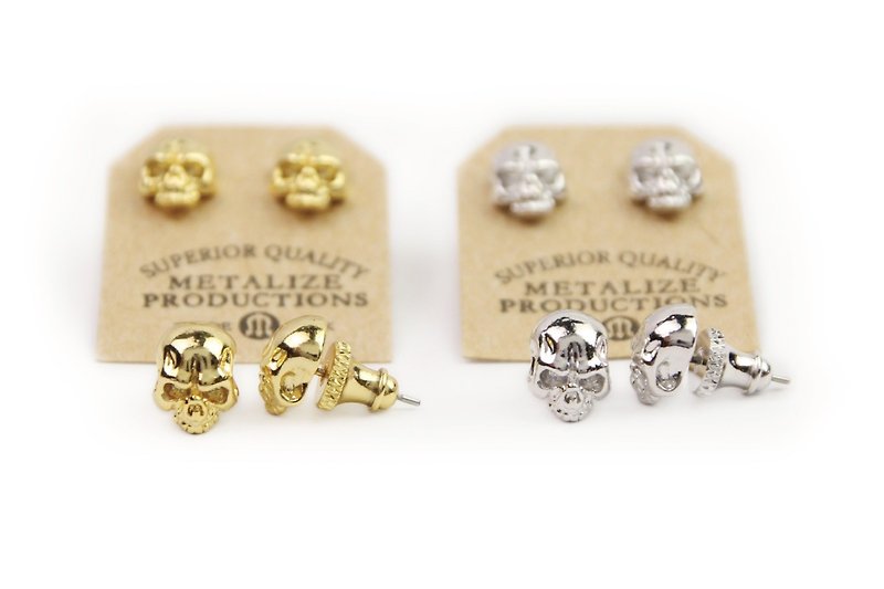 [METALIZE] FTW skull earrings - Earrings & Clip-ons - Other Metals 