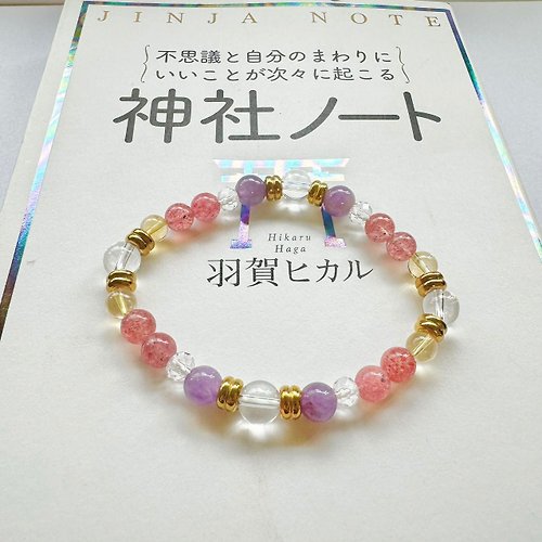 Hoshino Jewelry Kan 紫晶 草莓晶 白晶 黃晶 新年 2024 天然水晶 手作 禮物 日本直郵