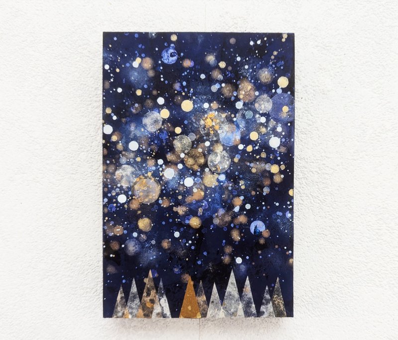 星と森P0号(アクリル原画) - 海報/掛畫/掛布 - 木頭 藍色