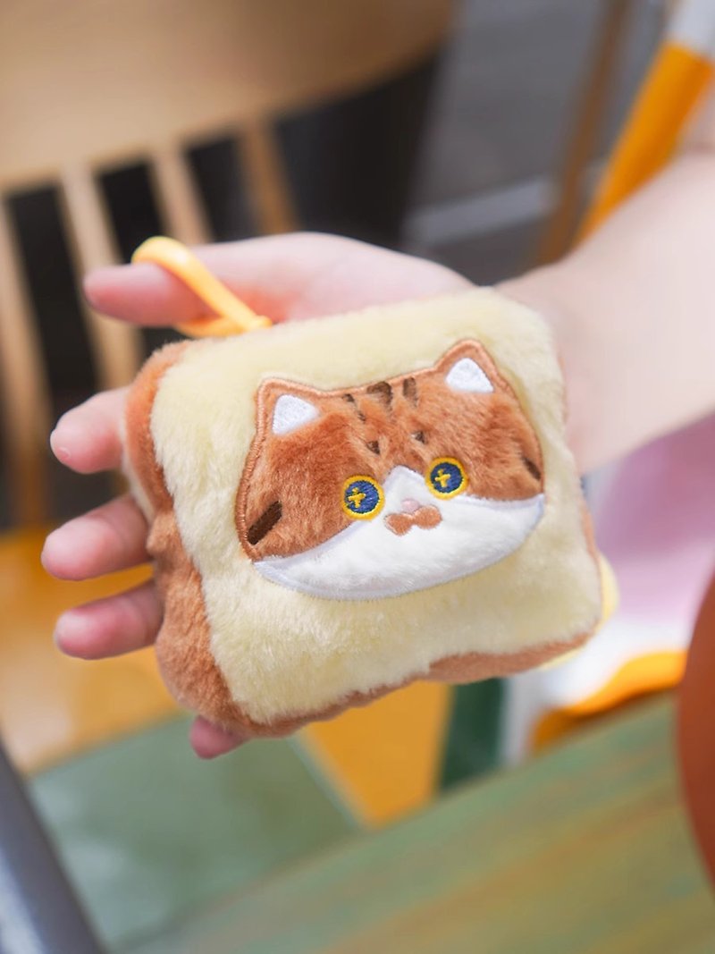 MEWJI Miaoji original cute cartoon bread cat plush key coin purse airpods earphone bag - Coin Purses - Polyester 