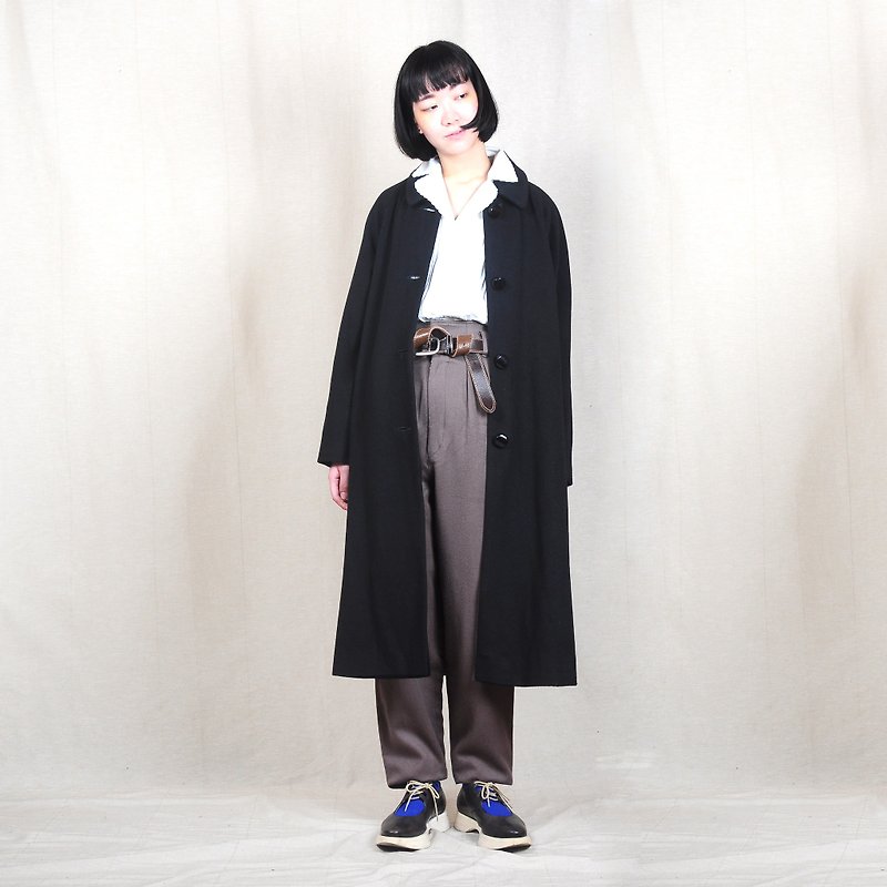 [Eggs] 100% plant vintage Kashimier vintage coat CR2 - Women's Casual & Functional Jackets - Wool Black