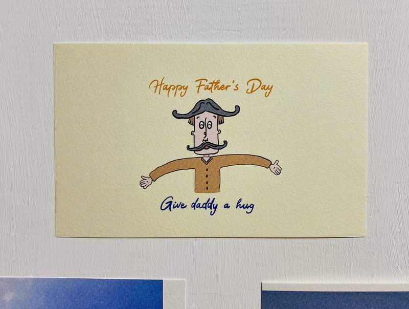 Hand drawn postcard #Only dad is good in the world - การ์ด/โปสการ์ด - กระดาษ 