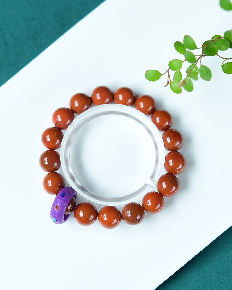 The best natural southern red single circle bracelet with natural purple mica running ring - สร้อยข้อมือ - เครื่องประดับพลอย 