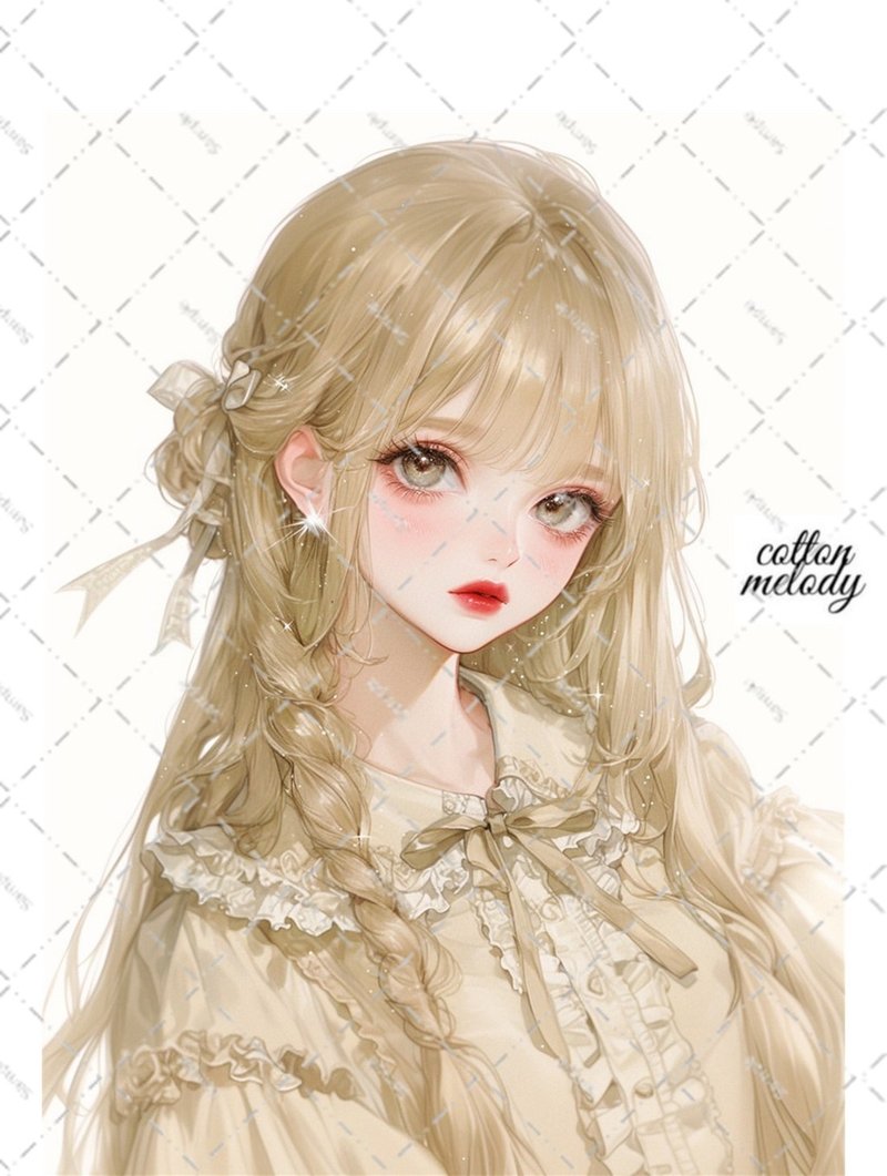 original sticker no.5798 人物ステッカー オリジナルステッカー 人物ステッカー 女の子ステッカー オリジナル人物ステッカー - 貼紙 - 紙 
