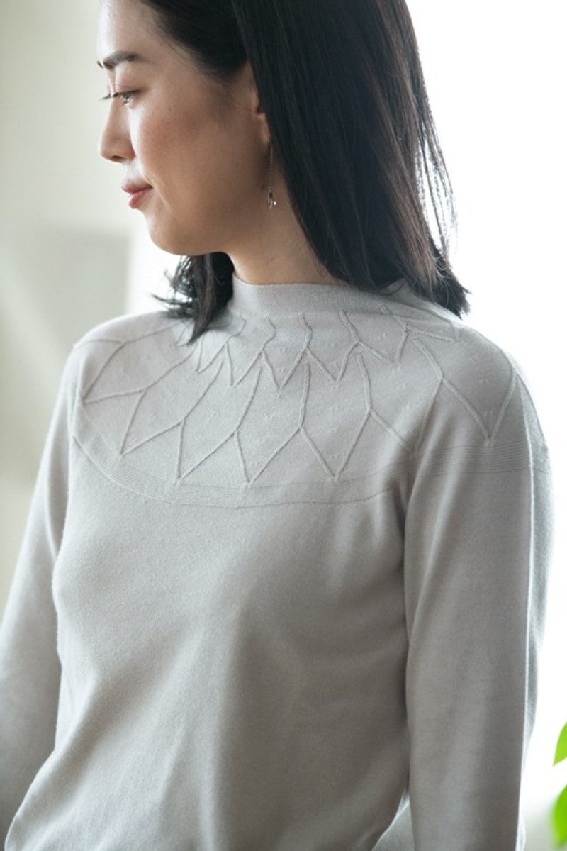 Angelica dyed Organic Cotton woven knit pullover [seamless] - Women's Tops - Cotton & Hemp 