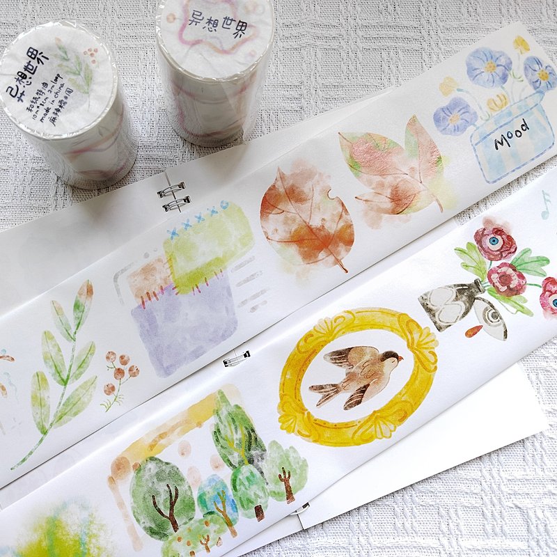 【Tape】Imaginary World Japanese Tape Notebook with 10m Roll - Washi Tape - Paper Multicolor
