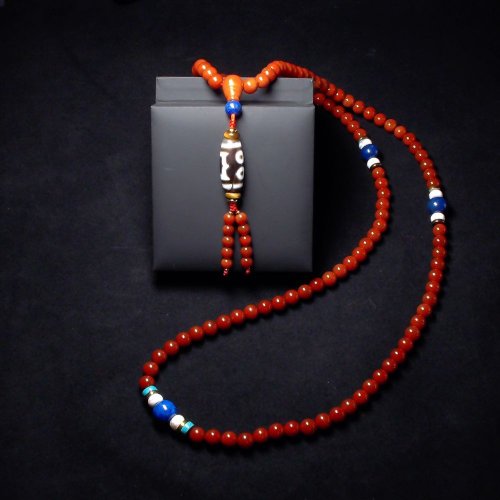 最高品質❣️瑪瑙　手彫り天眼天珠　10-168 071175 天然石瑪瑙三十六眼天珠13.6*38.9ミリ