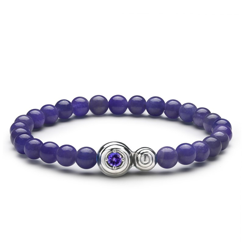 Tanzanite bead bracelet-Chakra natural gemstone bracelet with charm-Buddhist - Bracelets - Gemstone Purple