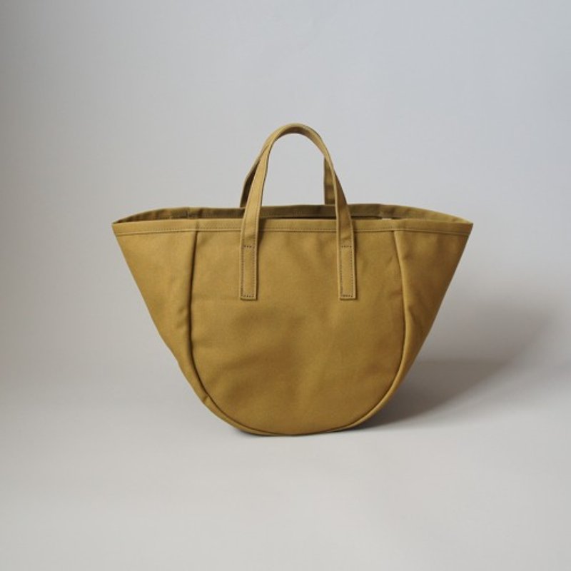 Round Tote Paraffin Olive Khaki - Handbags & Totes - Cotton & Hemp Khaki