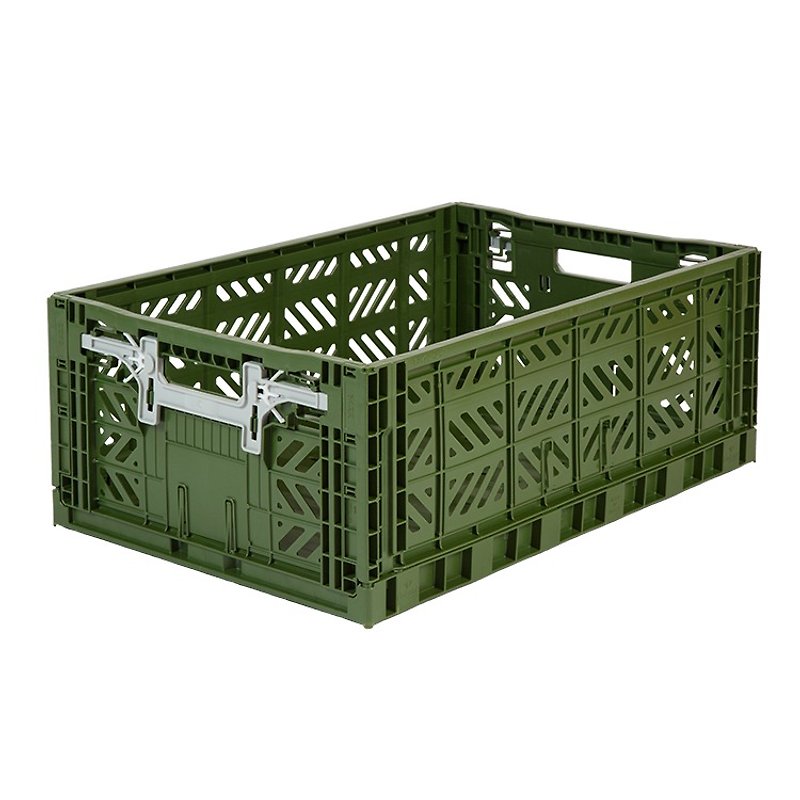 Turkey Aykasa Folding Storage Basket (L)-Army Green - กล่องเก็บของ - พลาสติก 