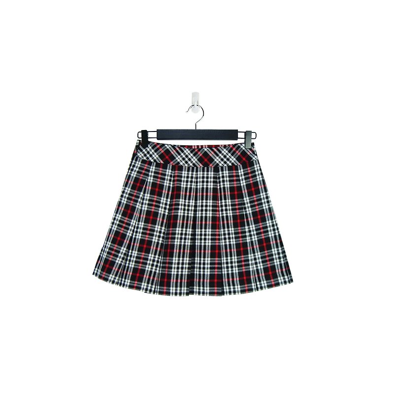 A‧PRANK :DOLLY :: Vintage VINTAGE Plaid Black Plaid Short Skirt (S806022) - กระโปรง - ผ้าฝ้าย/ผ้าลินิน สีดำ