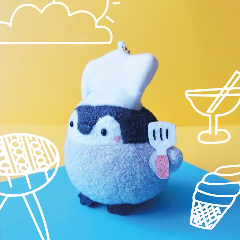 CHI CHIINIMAL Cook Penguin Doll - พวงกุญแจ - ผ้าฝ้าย/ผ้าลินิน หลากหลายสี
