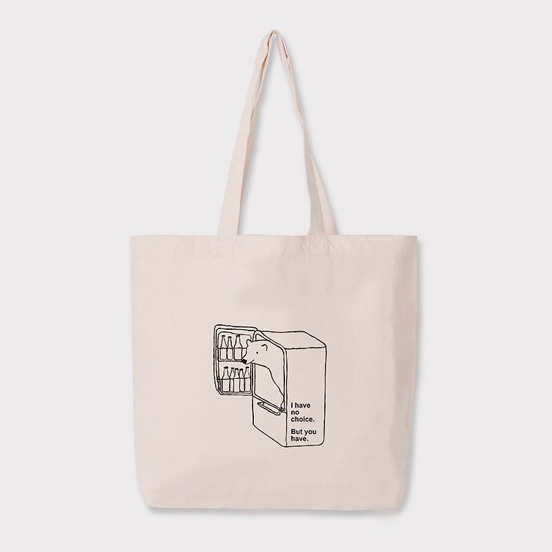 Shoulder bag-big | Polar bear in the refrigerator - Messenger Bags & Sling Bags - Cotton & Hemp 