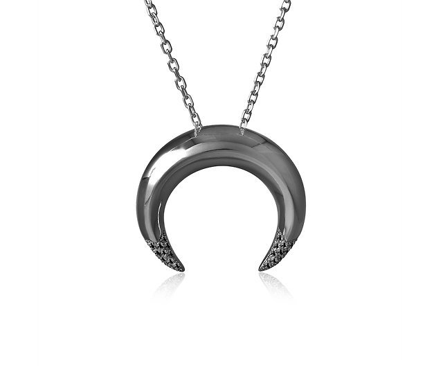 Buy Stunning Upside Down Unisex Stainless Steel Plated Crescent Moon Pendant  Necklace at