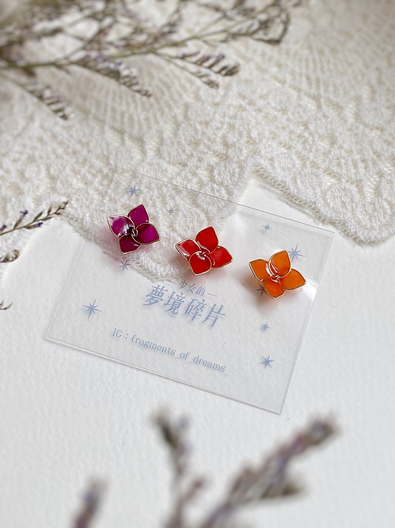 Spot color palette florets | earrings can be changed clip earrings asymmetrical design