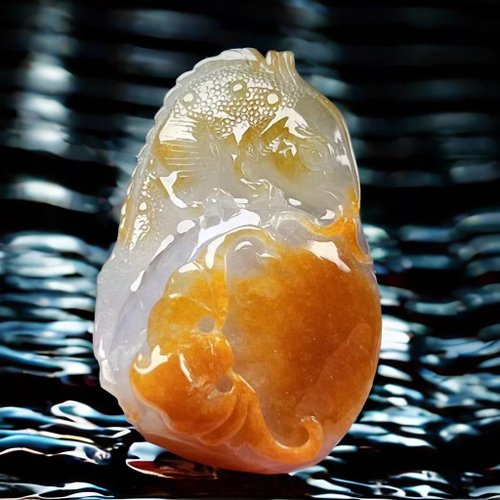 瓔珞翡翠 冰紫飄黃翡翡翠精雕蜥蜴 | 天然緬甸玉翡翠A貨 | 送禮