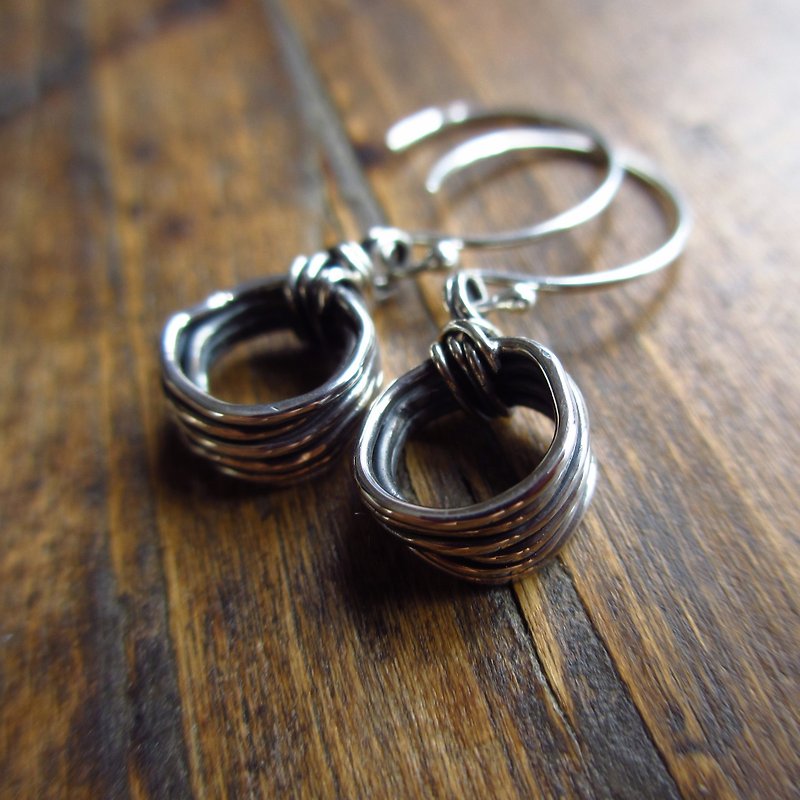 Wire Silver Earrings - Earrings & Clip-ons - Other Metals Silver