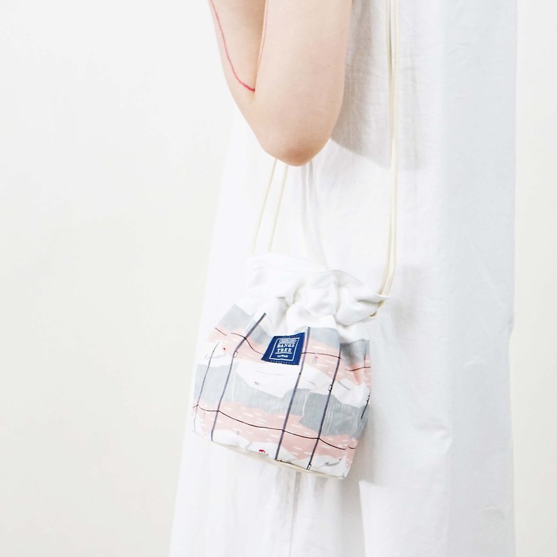 2019A/W Taiwan Animal Series Cloth Flower - Taiwan Macaque - Classic Bucket Bag with Christmas Bag - Messenger Bags & Sling Bags - Cotton & Hemp Pink