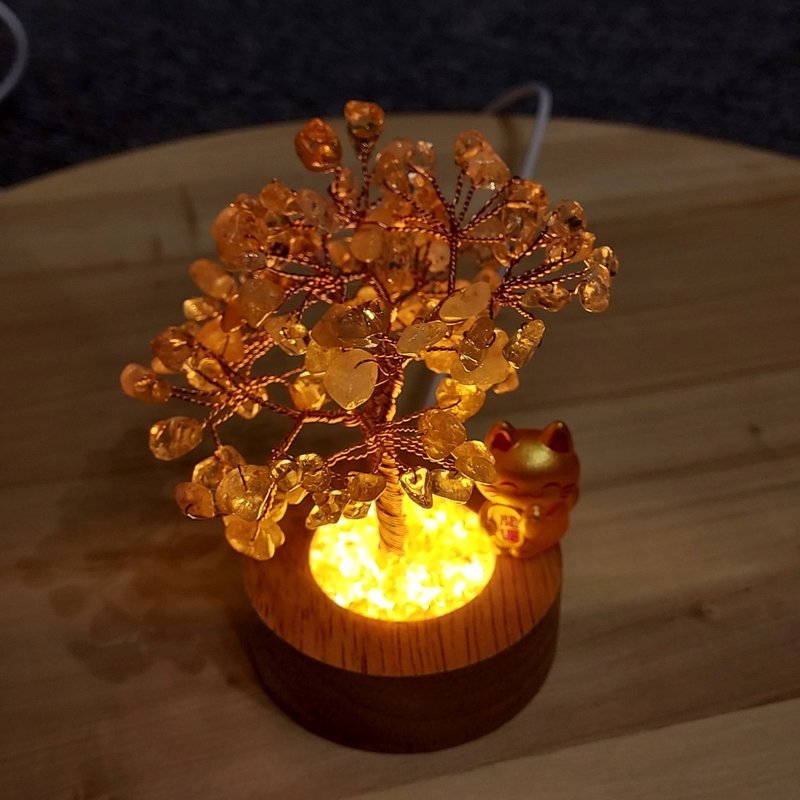 招財貓天然黃水晶樹 - 招財富 - 擺飾/家飾品 - 水晶 