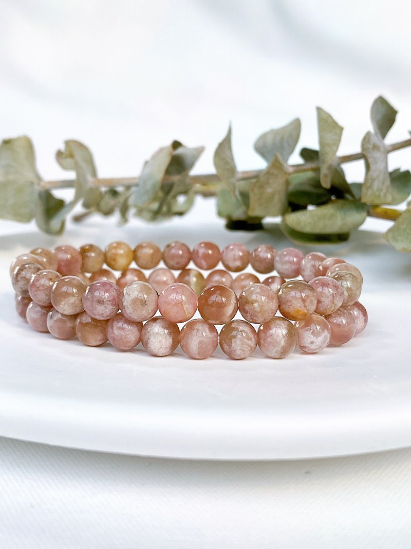 Pink Bubble Tourmaline||Sun and Moon/Crystal/Bracelet/Bracelet - Bracelets - Crystal Pink